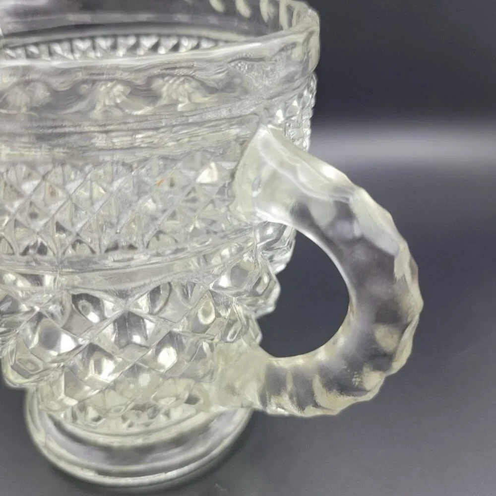 Wexford Glass Creamer‎ Pitcher 4 Inch Tall Textured Handle Vintage Replacement